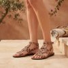 WhatsApp Image 2026-07-09 at 10.43.08 Women's Flat Snake Print Sandals with Gold Buckle – Elegant Summer Sandals