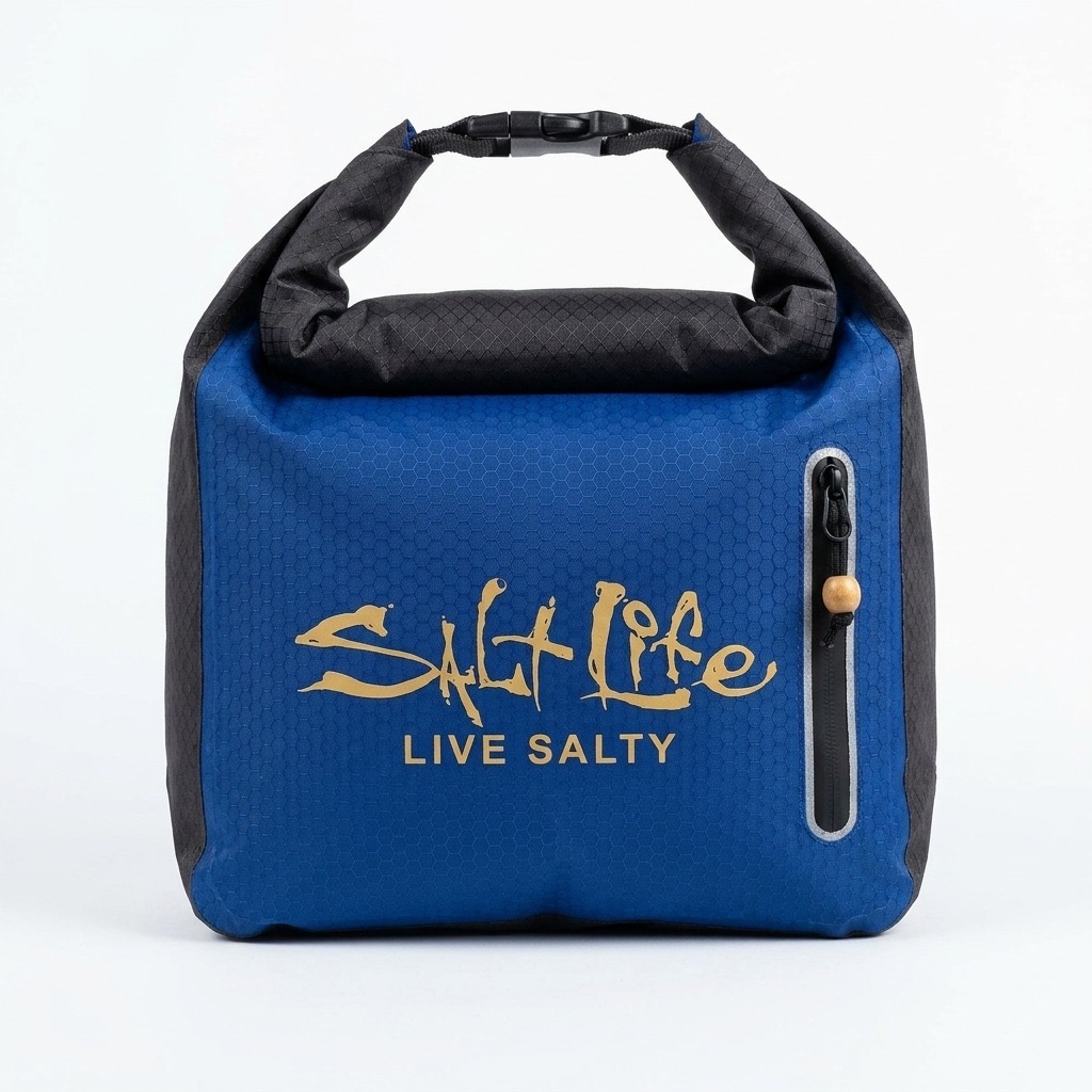 Bolsa impermeable enrollable Salt Life azul vista frontal