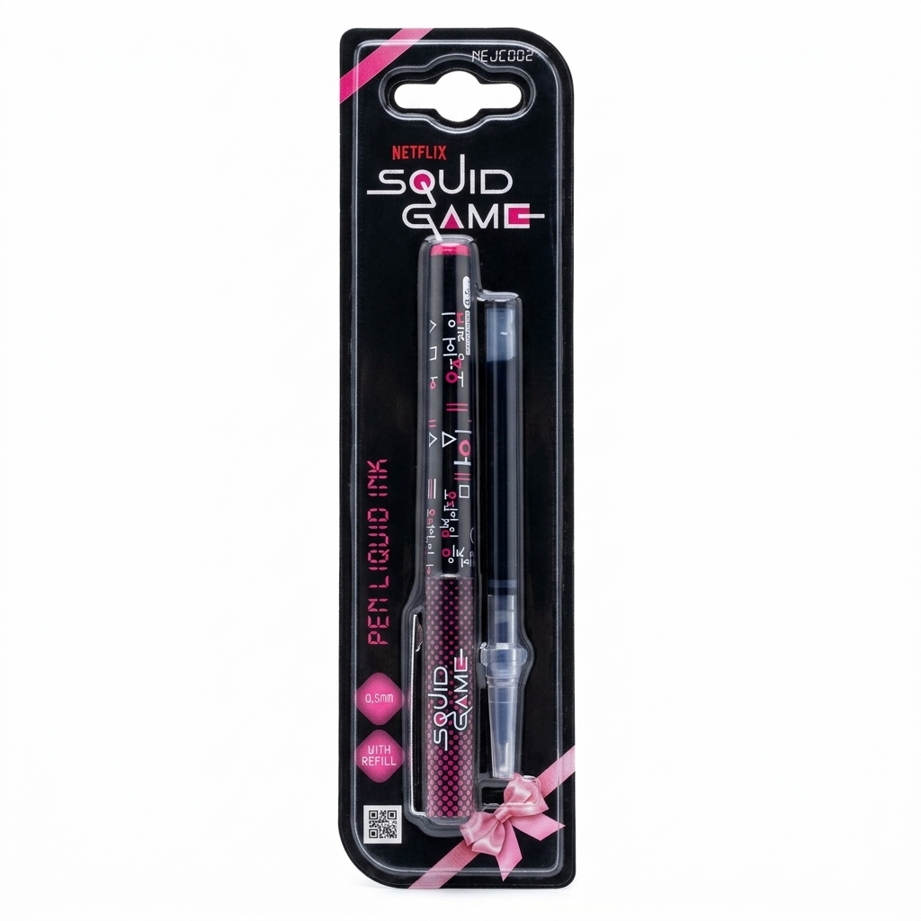 Bolígrafo Squid Game 0,5 mm con recambio en packaging
