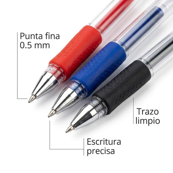 Bolígrafos de gel 0,5 mm detalle punta Detalle de la punta fina 0,5 mm de bolígrafos de gel