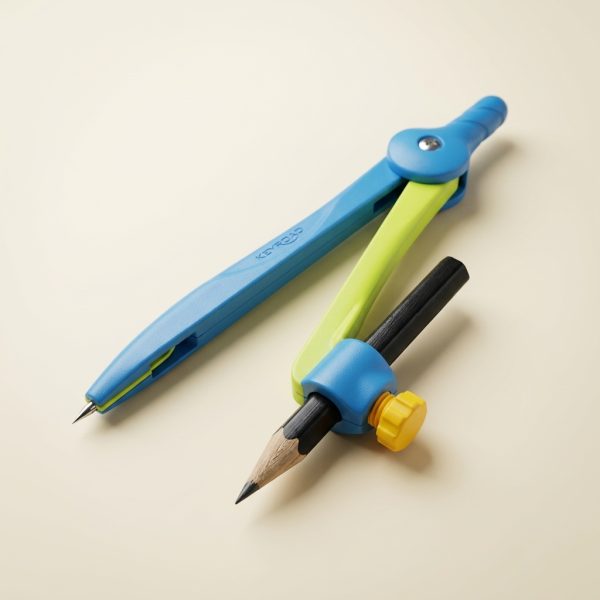 Compás escolar KEYROAD con lápiz, color azul y verde lima.