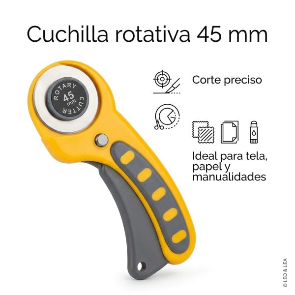 Cúter rotativo 45 mm para corte preciso de tela papel y manualidades