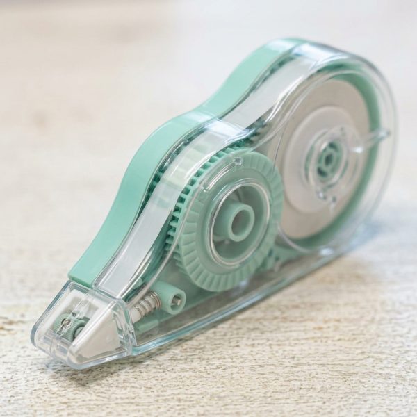 Detalle del corrector de cinta verde menta