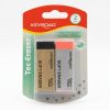 Pack de dos gomas KEYROAD Metallic en blíster. Imagen ilustrativa generada con IA.