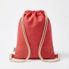 Mochila saco infantil roja - trasera Mochila saco infantil roja con cordones vista trasera