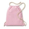 Mochila saco infantil rosa - trasera Mochila saco infantil rosa de cuadros vista trasera