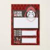 Set de notas adhesivas La Casa de Papel con bloc rectangular y dos tiras de notas.
