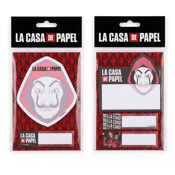 Dos modelos de notas adhesivas La Casa de Papel. Se vende un set del modelo elegido.