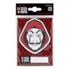 Set de notas adhesivas La Casa de Papel con bloc en forma de máscara y una tira rectangular.