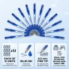 Pack de 12 bolígrafos de gel azul de 0,5 mm con beneficios
