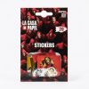 Envase del pack de 20 pegatinas La Casa de Papel