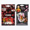 Dos packs de 20 pegatinas, uno de La Casa de Papel y otro de Squid Game