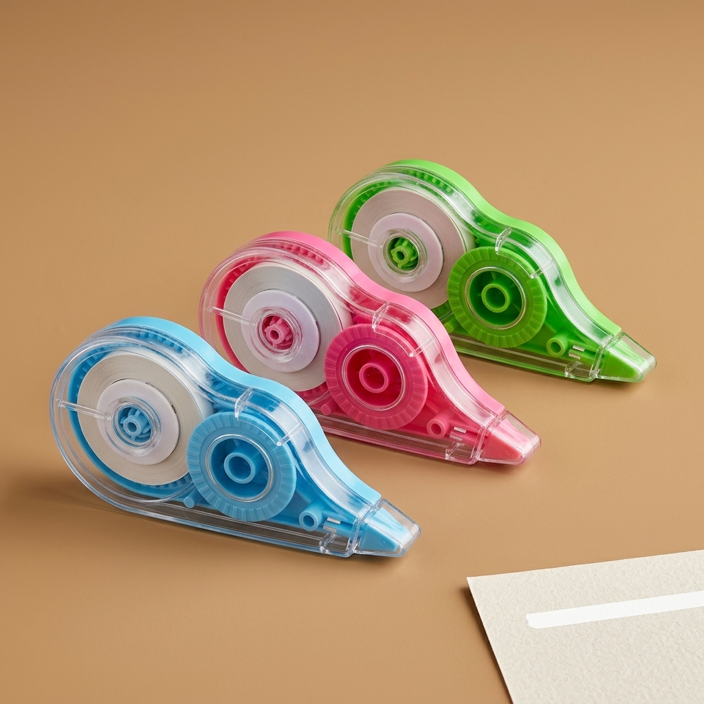 Pack de tres correctores de cinta verde rosa y azul