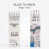 Comparativa de packs de bolígrafos gel 0,5 mm negro y azul