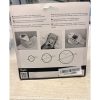 Reverso del embalaje Rayher con instrucciones y medidas de 1,6, 2,54 y 3,81 cm