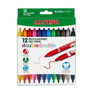 Caja de 12 rotuladores Alpino Double de doble punta