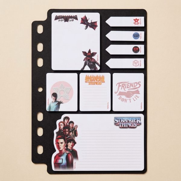 Set completo de notas adhesivas y marcadores Stranger Things
