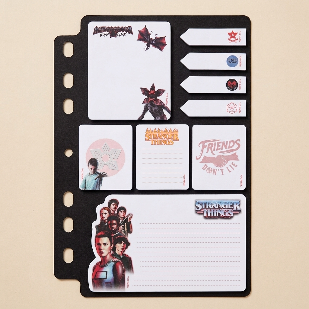 Set completo de notas adhesivas y marcadores Stranger Things Set completo de notas adhesivas y marcadores Stranger Things