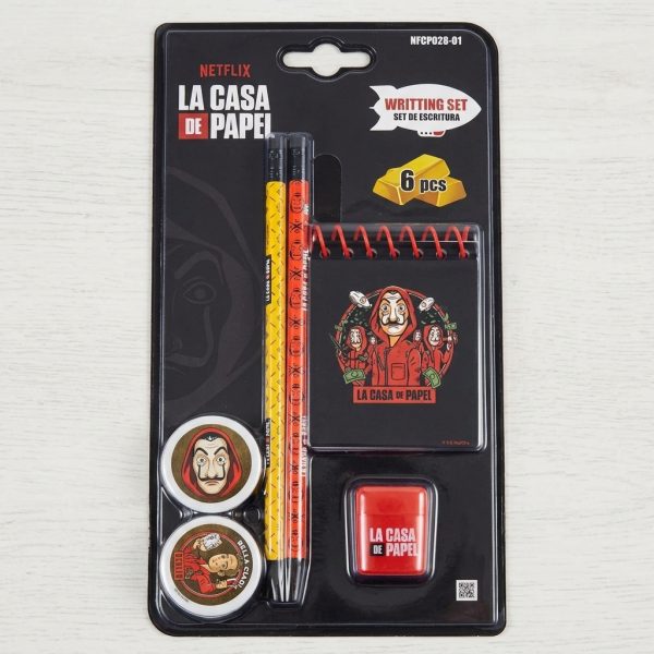 Set de escritura La Casa de Papel — presentación en blíster