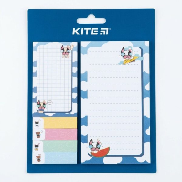 Set KITE con dos blocs de notas y cuatro marcadores de colores con dibujos de perritos