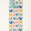 Bolsa de regalo para botella con mariposas de colores y asas amarillas
