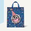 Bolsa de regalo de cumpleaños azul con bola de discoteca y asas azules