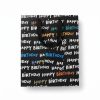 Bolsa de regalo negra Happy Birthday con asas de cinta y tarjeta decorativa
