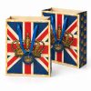 Dos bolsas de regalo con bandera británica y corona; venta por unidad