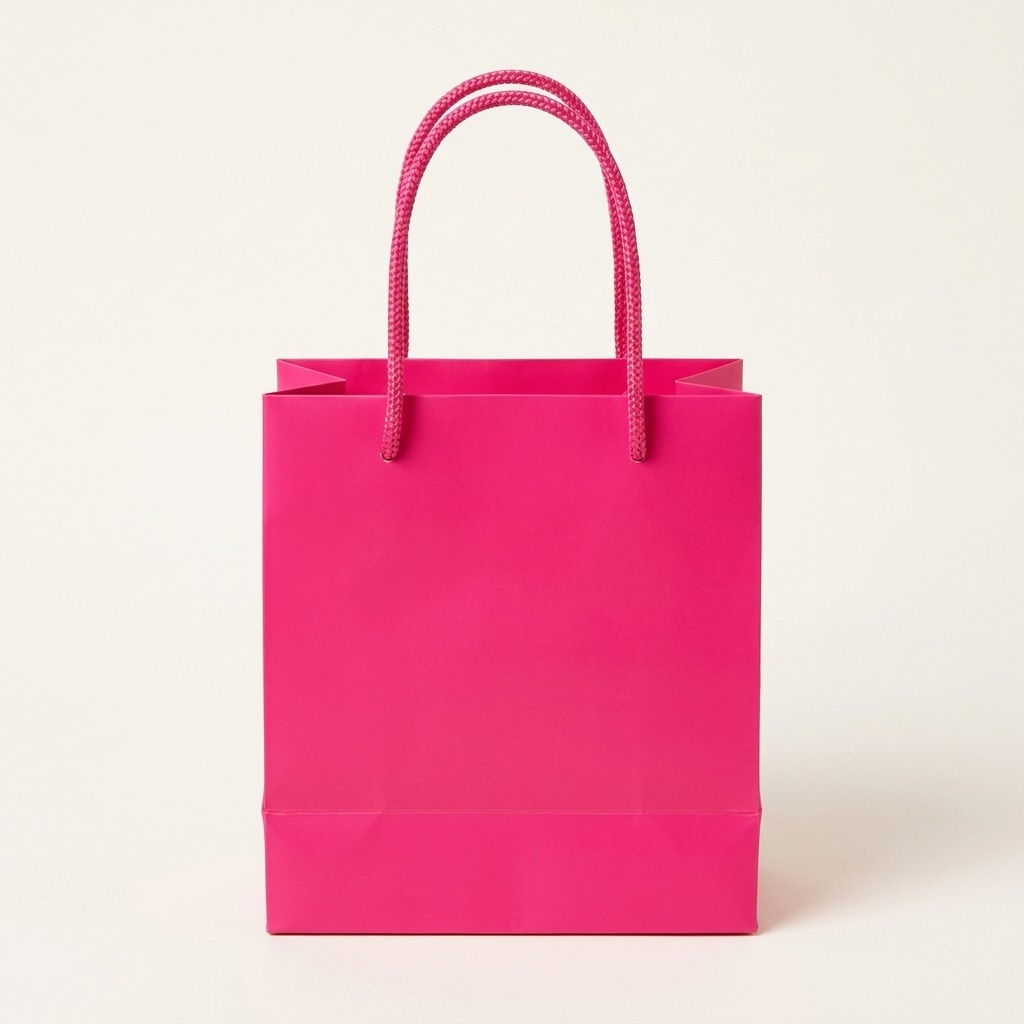bolsa-regalo-rosa-fucsia-lisa-frontal Bolsa de regalo rosa fucsia lisa con asas de cordón, vista frontal