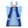 Mochila infantil de conejo azul - vista trasera Vista trasera de mochila infantil de conejo azul con tirantes ajustables
