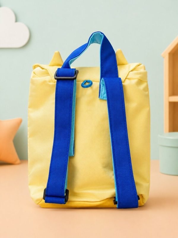 mochila-gato-amarilla-vista-trasera-web-wp Mochila infantil amarilla de gato con orejas y tirantes ajustables