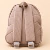 Mochila infantil beige de pana con oso y orejas