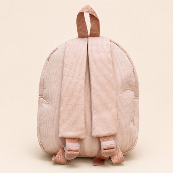 mochila-oso-rosa-trasera-1000 Mochila infantil rosa de pana con osito