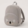 Mochila infantil gris de pana con perrito