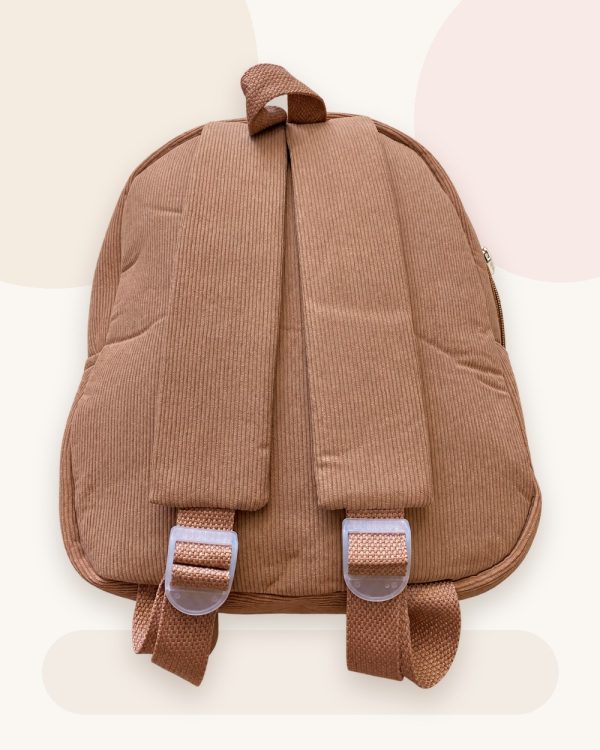 Mochila infantil de pana perrito marrón