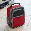 Mochila térmica roja y negra con doble compartimento