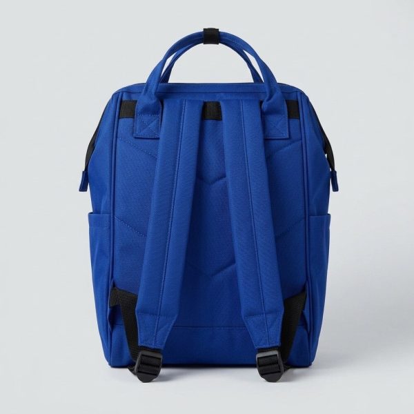 mochila-urbana-azul-oscuro-trasera Mochila urbana azul de gran apertura con asas