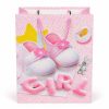 Bolsa de regalo para bebé GIRL rosa con patucos, vista frontal
