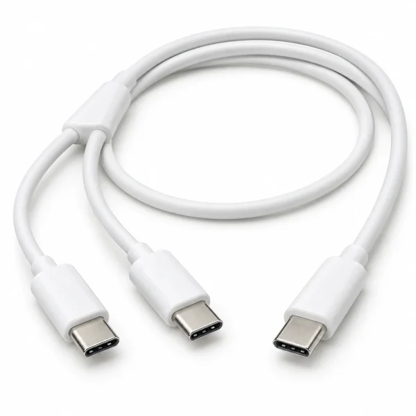 Cable Steelplay Play & Charge PS5 sin caja Cable blanco Steelplay Dual Play & Charge para PS5 sin caja con tres conectores USB-C