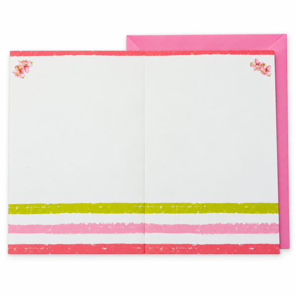Interior sin mensaje de tarjeta para mamá con bordes de colores y flores | Shumy Interior sin mensaje de tarjeta para mamá con bordes de colores y flores