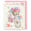 Tarjeta de cumpleaños Bicicleta con flores con sobre rosa Tarjeta de cumpleaños Bicicleta con flores con sobre rosa